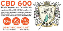Load image into Gallery viewer, Peach & Moon CBD 600 10ml 600mg